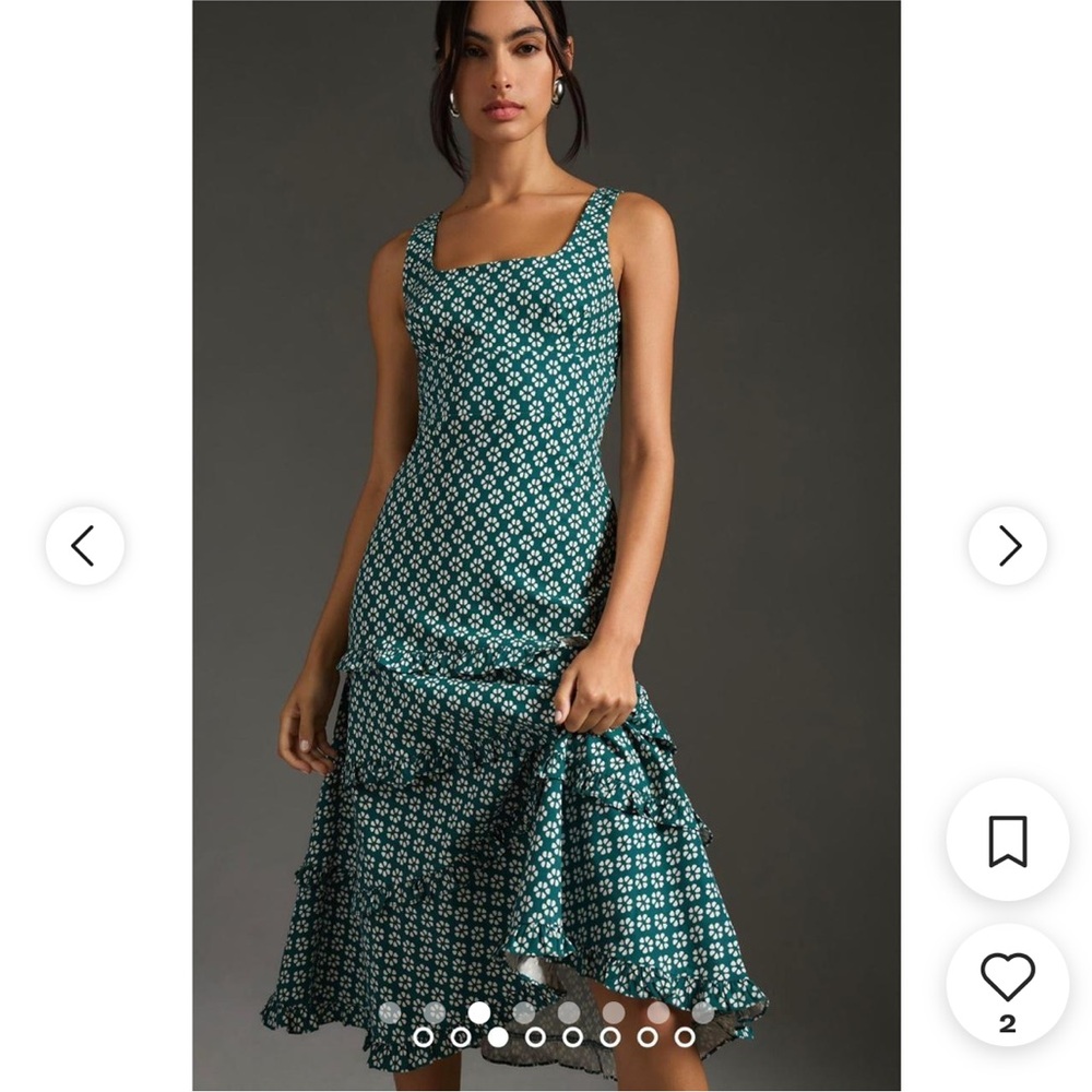 Anthropology Blythe Square Neck Tiered Dress